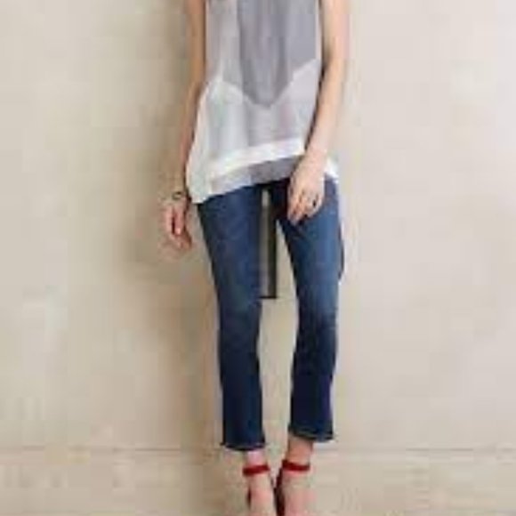 Pilcro and the Letterpress Anthropologie Stet Side Slit Skinny Ankle Jeans  28 - Picture 3 of 16